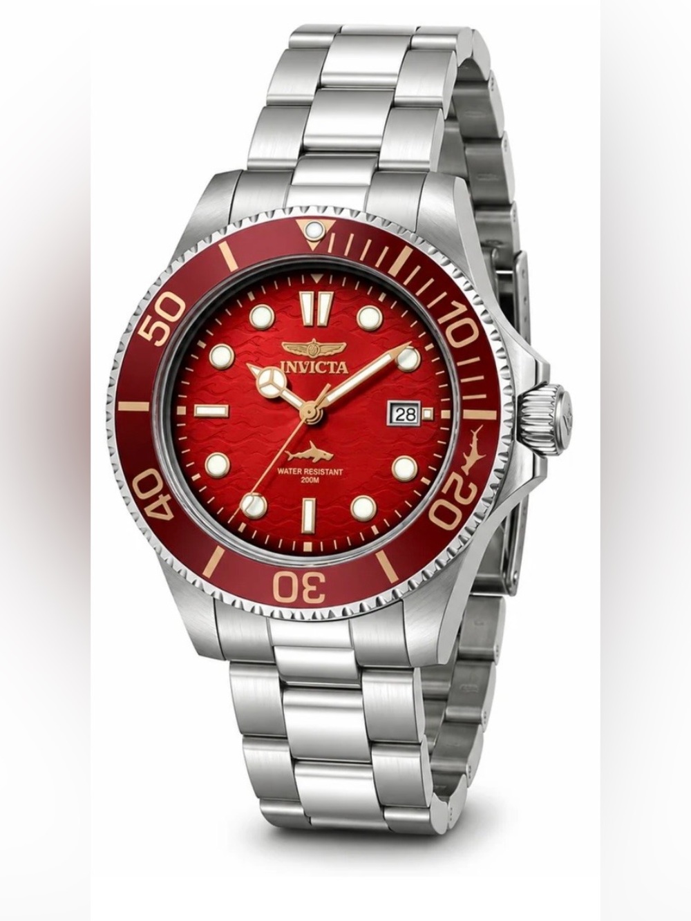 Invicta Pro Diver Vectide Men's Watch - 42mm, Steel Burgundy Dial & Bezel new
